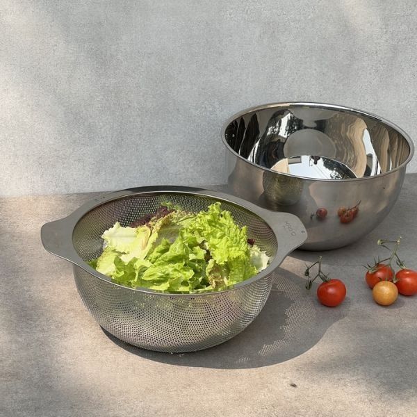  KAIYO-Bộ tô trộn và rổ inox Kaiyo size 24cm 