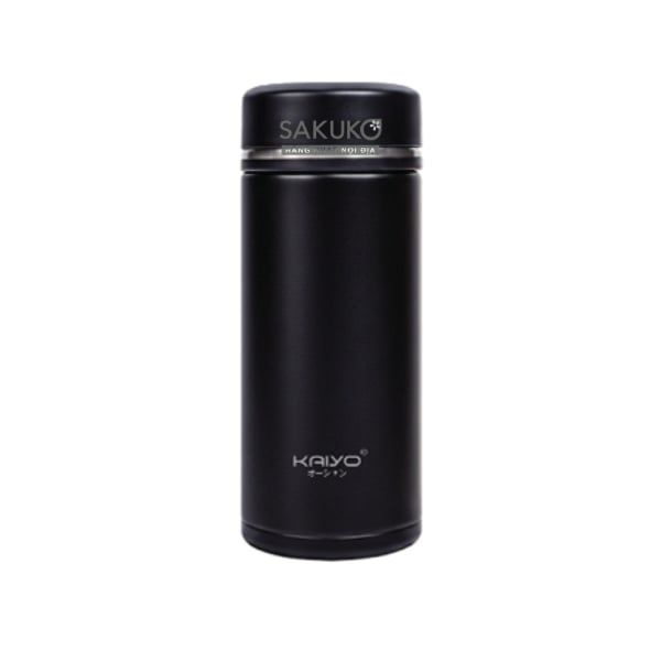  KAIYO-Bình giữ nhiệt 2lớp inox 304 360ml đen nhám 