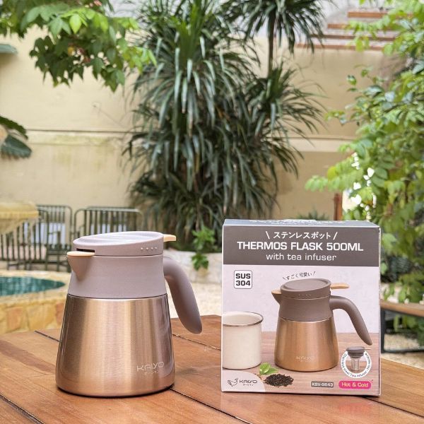  KAIYO- Bình giữ nhiệt có lõi lọc 500ml màu vàng 