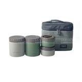  KAIYO- Bộ hộp cơm giữ nhiệt 5 món (Xanh lá - Kem) 