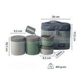  KAIYO- Bộ hộp cơm giữ nhiệt 5 món (Xanh lá - Kem) 