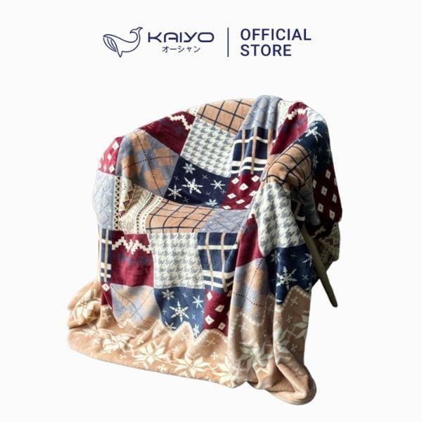  KAIYO- Chăn băng lông tuyết, màu thổ cẩm 