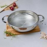  KAIYO- Chảo inox tay cầm 28cm có vung kính 