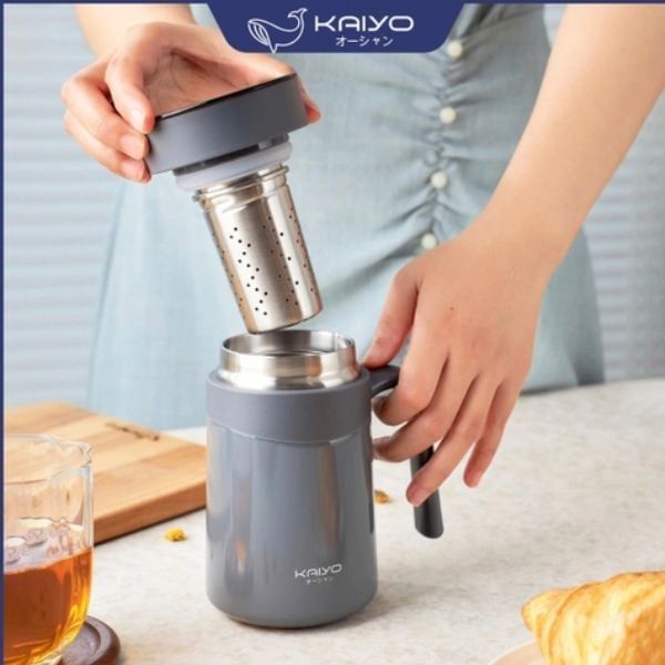  KAIYO- Cốc giữ nhiệt 2 lớp màu ghi 350ml 