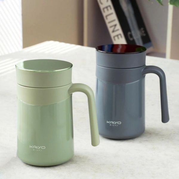  KAIYO- Cốc giữ nhiệt 2 lớp màu xanh 350ml 