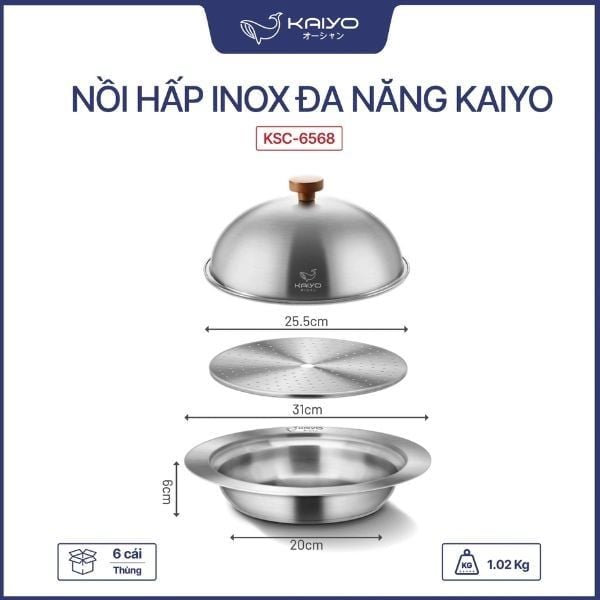  KAIYO - Nồi hấp inox đa năng 25cm 