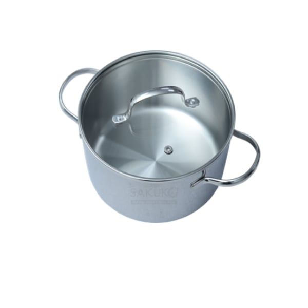  KAIYO- Nồi Inox đáy liền vung kính size 20cm 