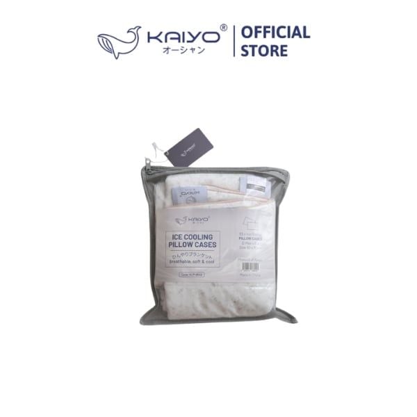  KAIYO- Vỏ gối lạnh họa tiết hoa nền ghi 50x70cm 2c 
