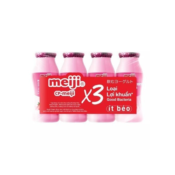  MEIJI- Sữa chua uống dâu tây 4chaix85ml 