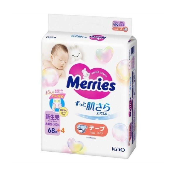  MERRIES- Bỉm dán SS 68 + 4 miếng 