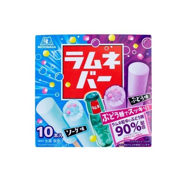  MORINAGA - Kem Ramune soda và nho hộp 10 chiếc 