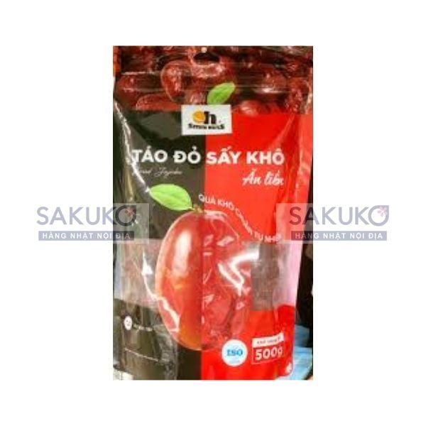  OHSMILENUTS- Táo Đỏ Sấy Khô túi zipper 500g 
