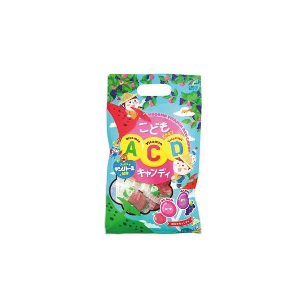  UNIMAT RIKEN- Kẹo mút bổ sung Vitamin A-C-D vị nho 