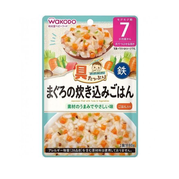  WAKODO- TPBS Cơm trộn cá ngừ rau củ 80g 