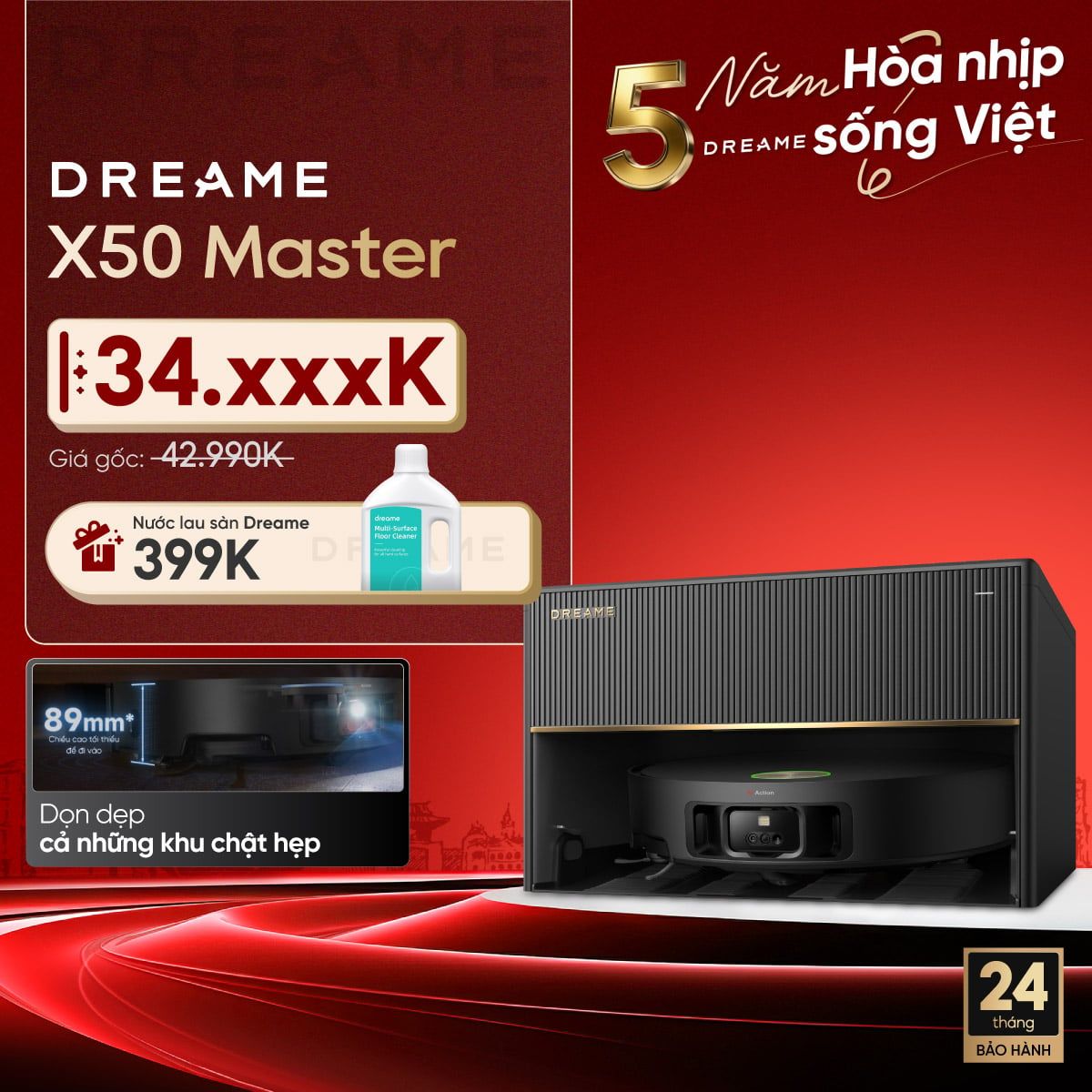  Robot hút bụi lau sàn chuyên dụng thông minh X50 Master 