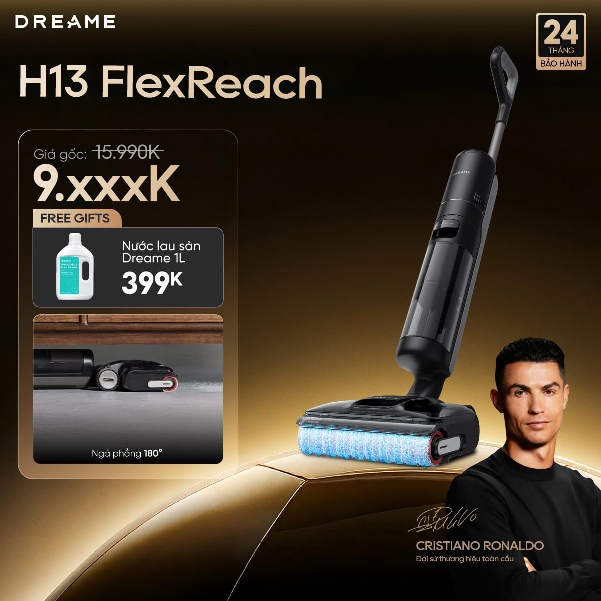  Máy hút bụi lau sàn khô & ướt Dreame H13 FlexReach 