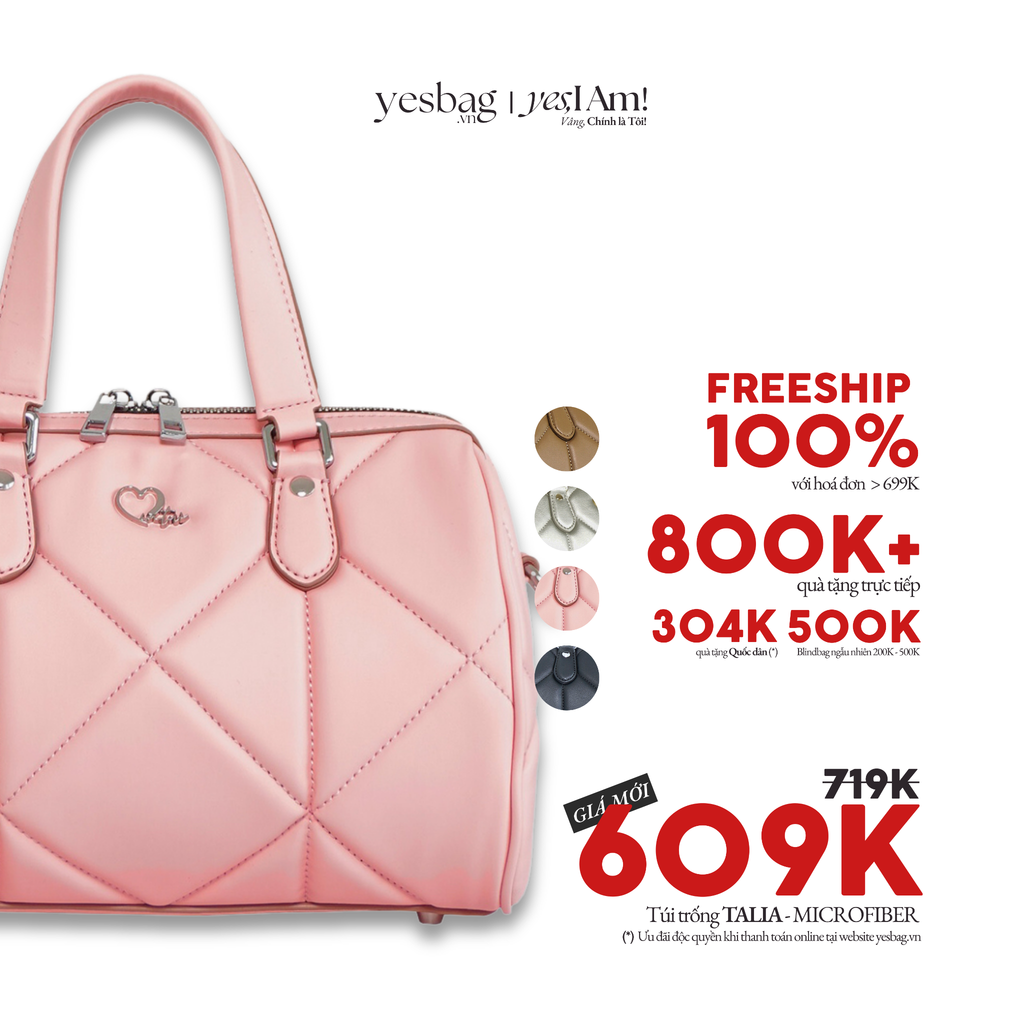 Túi trống TALIA - MICROFIBER  (Giảm còn 609K, Tặng quà tới 804K - áp Mã & chọn Quà tại bước Thanh toán)