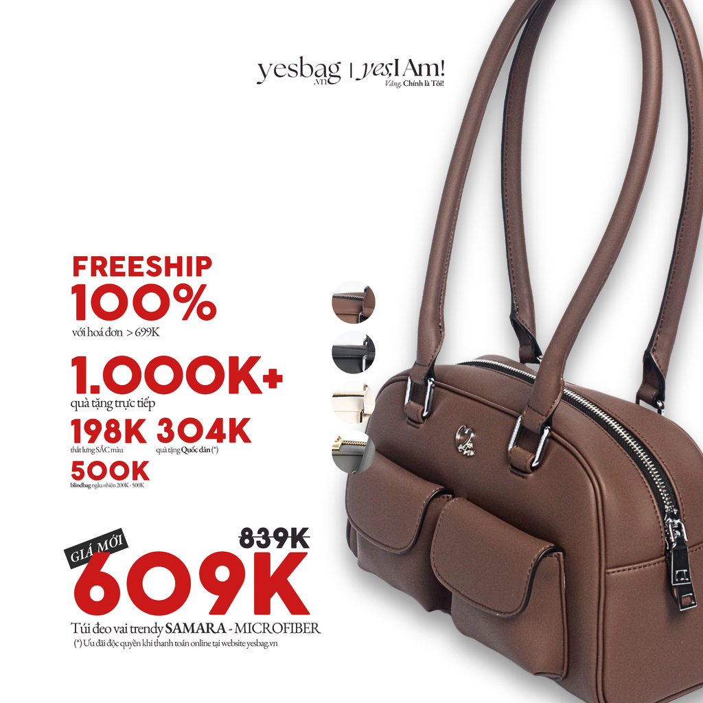 Túi đeo vai trendy SAMARA - MICROFIBER (Giảm còn 609K, Tặng quà tới 1Tr+ - áp Mã & chọn Quà tại bước Thanh toán)