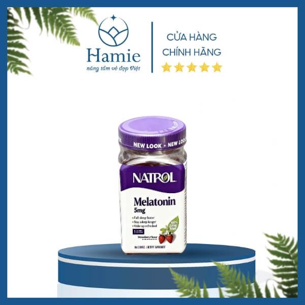 Kẹo Ngủ Melatonin Gummies Natrol Vị Dâu Mỹ (Mẫu Mới)