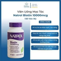 Thuốc Mọc Tóc Biotin của Mỹ 10,000mcg 100 Viên Mẫu Mới