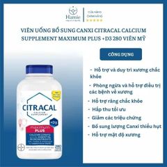 Viên Uống Bổ Sung Canxi Citracal Calcium Supplement D3 280 Viên Mỹ