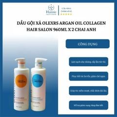 Dầu Gội Xả Olexrs Argan Oil Collagen Hair Salon 960ml x 2 Chai Anh