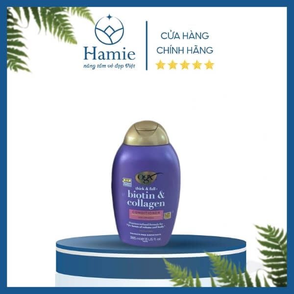 Dầu Gội Xả Biotin Collagen OGX Thick & Full 385ml