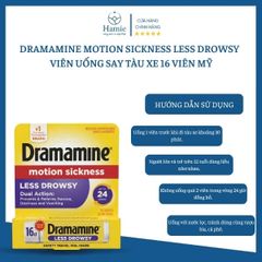 Dramamine Motion Sickness Less Drowsy Viên Uống  Say Tàu Xe 16 Viên Mỹ