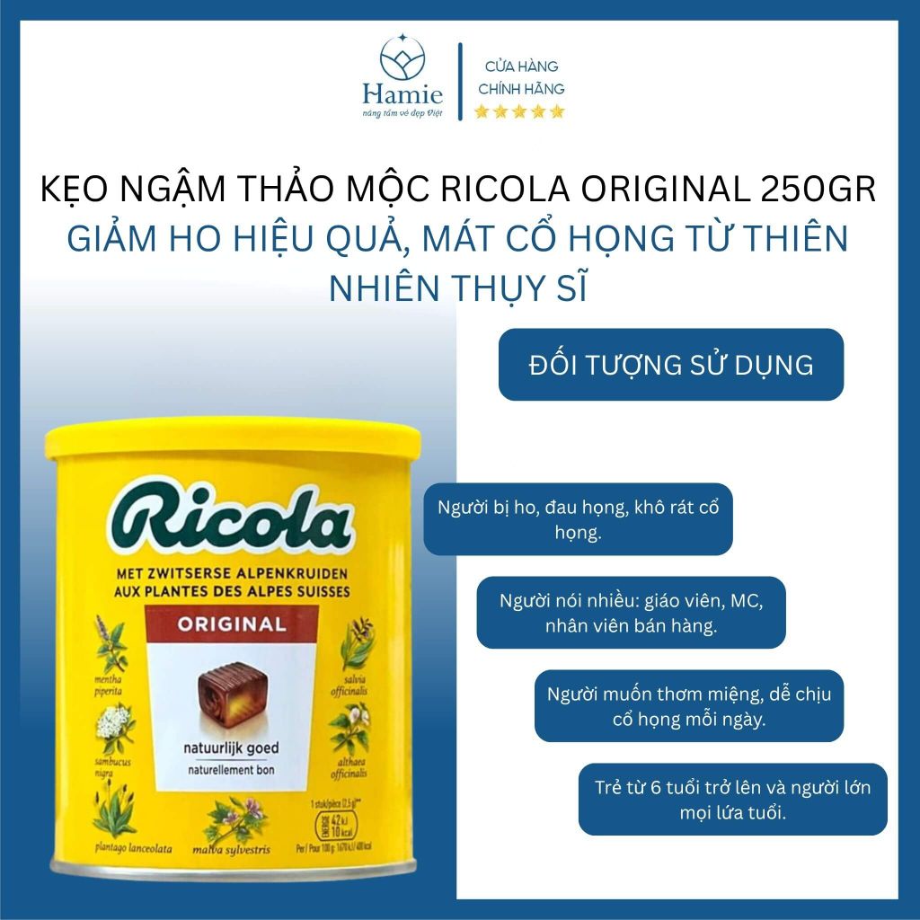 Kẹo Ngậm Thảo Mộc Ricola ORIGINAL 250gr Thụy Sĩ