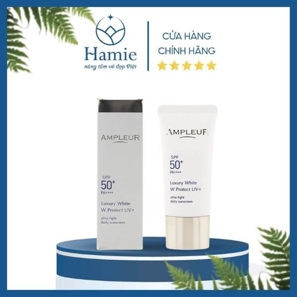 Kem Chống Nắng Giúp Bảo Vệ Da Ampleur Luxury White W Protect UV 30gr Nhật Bản