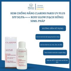 Kem Chống Nắng CLARINS Paris UV Plus SPF 50/PA++++ Rosy Glow (Vạch Hồng) 50ml Pháp