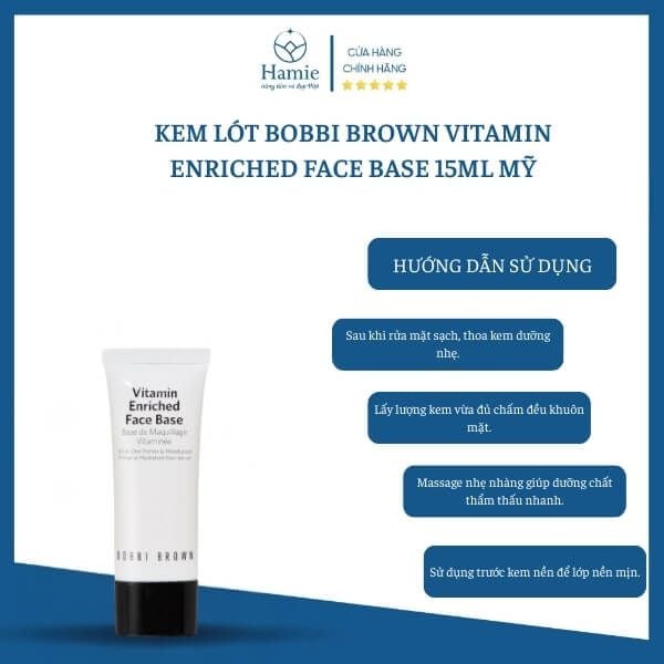 Kem Lót Bobbi Brown Vitamin Enriched Face Base 15ml Mỹ