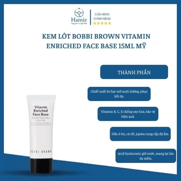 Kem Lót Bobbi Brown Vitamin Enriched Face Base 15ml Mỹ