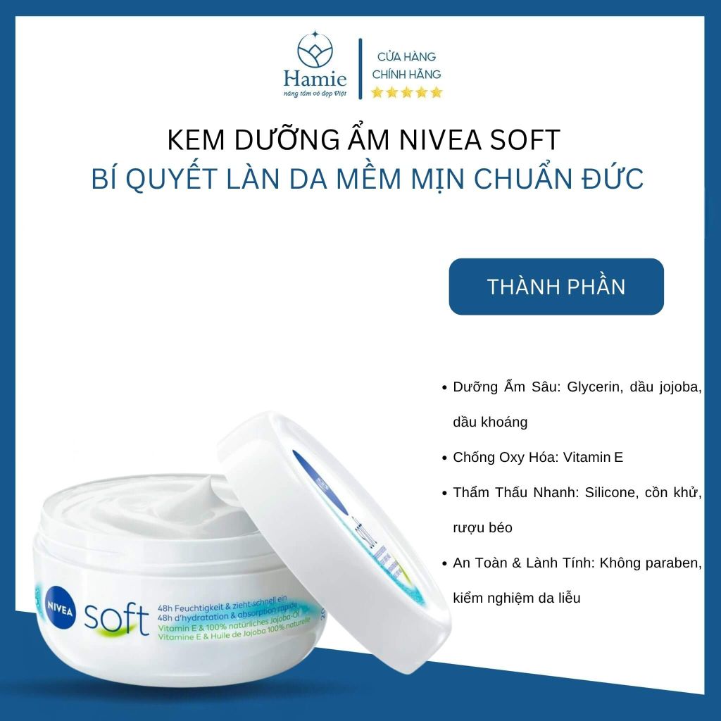 Kem Dưỡng Ẩm Nivea Soft – Bí Quyết Làn Da Mềm Mịn Chuẩn Đức (200ml)