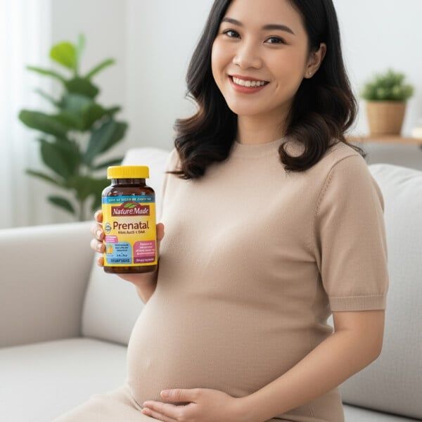 Vitamin Tổng Hợp Cho Mẹ Bầu Nature Made Prenatal Folic Acid + DHA 110V