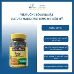 Viên Uống Bổ Sung Sắt Nature Made Iron 65mg 365 Viên Mỹ