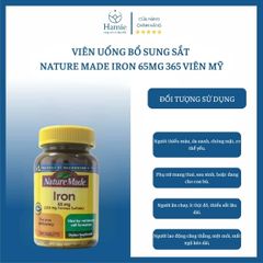 Viên Uống Bổ Sung Sắt Nature Made Iron 65mg 365 Viên Mỹ
