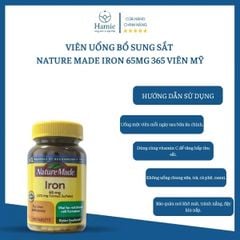 Viên Uống Bổ Sung Sắt Nature Made Iron 65mg 365 Viên Mỹ