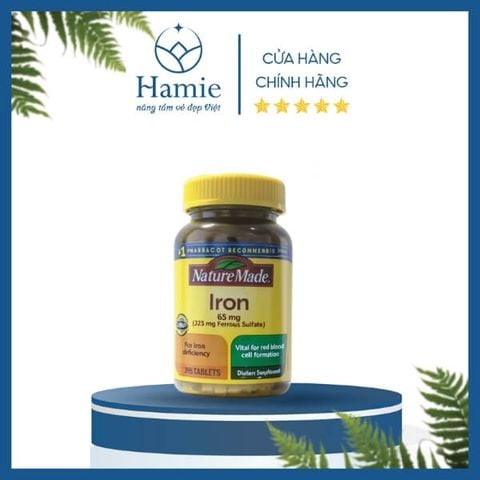 Viên Uống Bổ Sung Sắt Nature Made Iron 65mg 365 Viên Mỹ