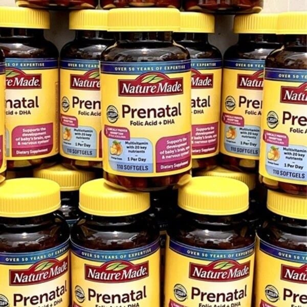 Vitamin Tổng Hợp Cho Mẹ Bầu Nature Made Prenatal Folic Acid + DHA 110V