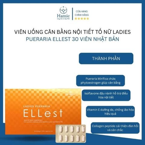 Viên Uống Cân Bằng Nội Tiết Tố Nữ Ladies Pueraria Ellest 30 Viên Nhật Bản