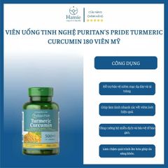viên uống tinh nghệ puritan's pride turmeric curcumin 180 Viên Mỹ