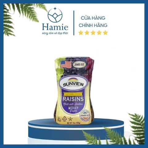 Nho Khô Raisins Sunview California Seedless Medly Grapes 425g Mỹ