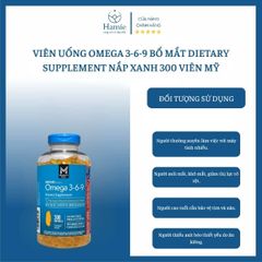 Viên Uống Omega 3-6-9 Bổ Mắt Dietary Supplement Nắp Xanh 300 Viên Mỹ