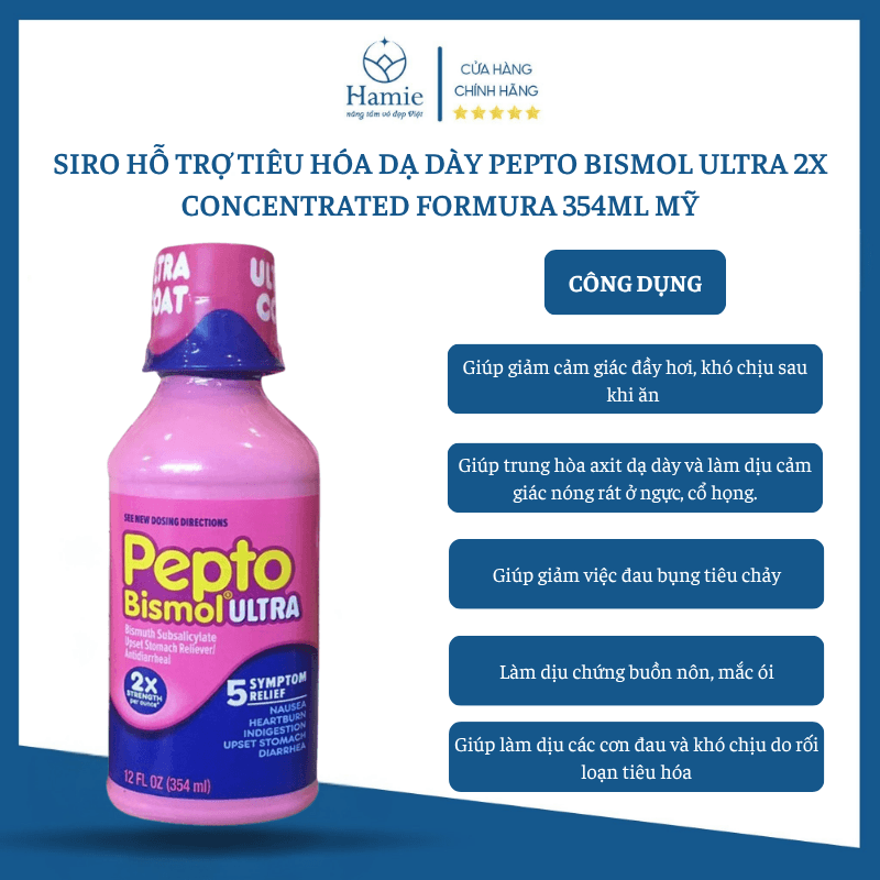 Siro Pepto Bismol Ultra 2X 354ml Của Mỹ - Hỗ Trợ Dạ Dày & Tiêu Hóa