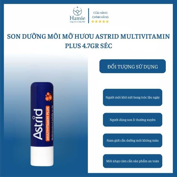 Son Dưỡng Môi Mỡ Hươu Astrid Multivitamin Plus 4.7gr Séc