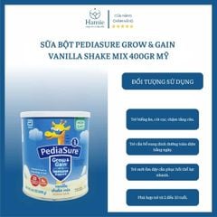 Sữa Bột PediaSure Grow & Gain Vanilla Shake Mix 400gr Mỹ