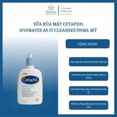 Set 2 Chai Sữa Rửa Mặt Cetaphil HYDRATES AS IT CLEANSES 591ml x 2 Mỹ