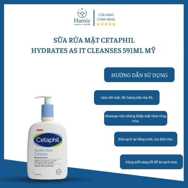 Set 2 Chai Sữa Rửa Mặt Cetaphil HYDRATES AS IT CLEANSES 591ml x 2 Mỹ