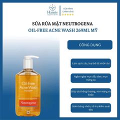 Sửa Rửa Mặt Neutrogena Oil-Free Acne Wash 269ml Mỹ
